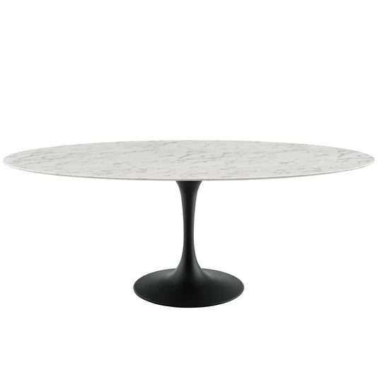 Lippa 78" Oval Faux Marble Dining Table by Modway