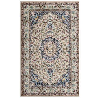 Meryam Distressed Vintage Medallion 5x8 Area Rug by Modway