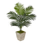 46" Kentia Artificial Palm Tree In Country White Planter 9834 By Nearly Natural