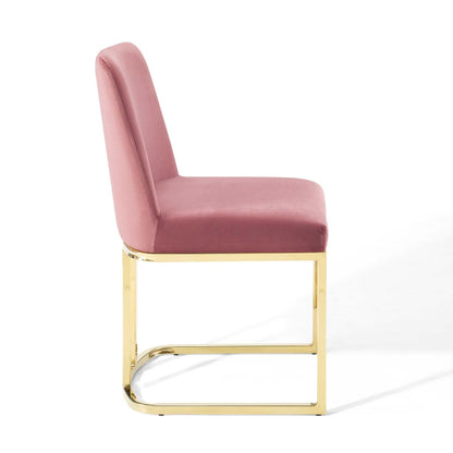Amplify Sled Base Performance Velvet Dining Side Chair by Modway