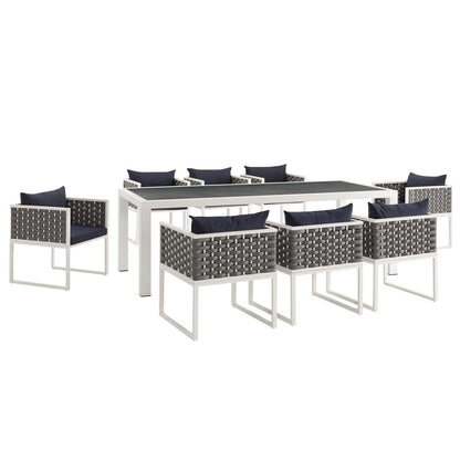 Stance 9 Piece Outdoor Patio Aluminum Dining Set by Modway