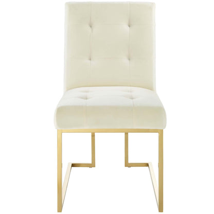 Privy Gold Stainless Steel Performance Velvet Dining Chair by Modway