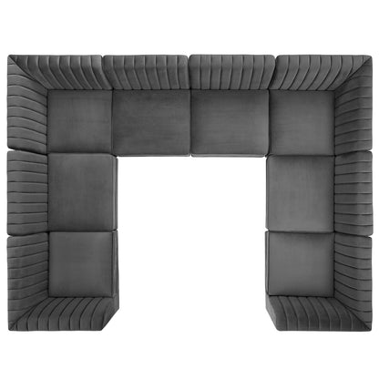 Triumph 8-Piece Channel Tufted Performance Velvet Sectional Sofa by Modway