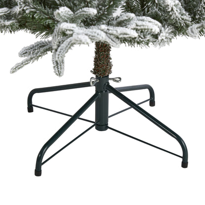 6.5' Flocked Manchester Spruce Artificial Christmas Tree with 300 Lights