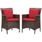 Conduit Outdoor Patio Wicker Rattan Dining Armchair Set of 2 by Modway