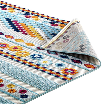 Reflect Cadhla Vintage Abstract Geometric Lattice 8x10 Indoor and Outdoor Area Rug by Modway