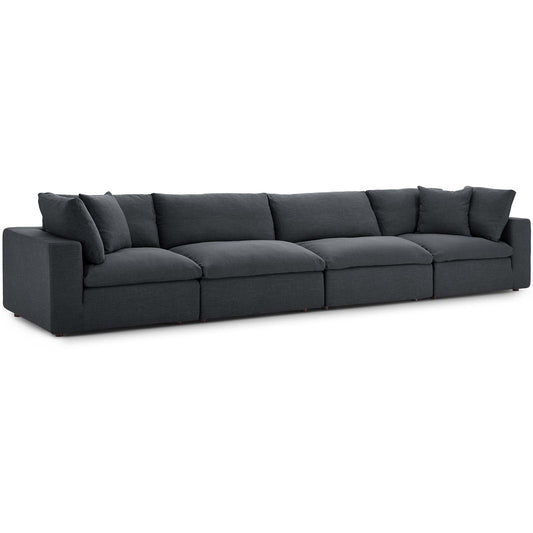 Commix 4 Piece Down Filled Overstuffed Sectional Sofa Set by Modway