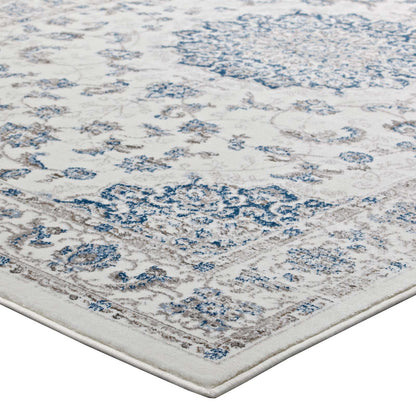 Lilja Distressed Vintage Medallion 5x8 Area Rug by Modway