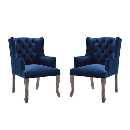 Realm Performance Velvet Armchair Set of 2 by Modway