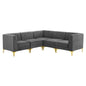 Triumph 5-Piece Channel Tufted Performance Velvet Sectional Sofa by Modway