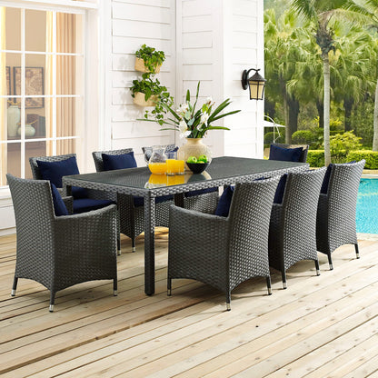 Sojourn 9 Piece Outdoor Patio Sunbrella¨ Dining Set by Modway