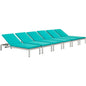 Shore Outdoor Patio Aluminum Chaise with Cushions Set of 6 by Modway