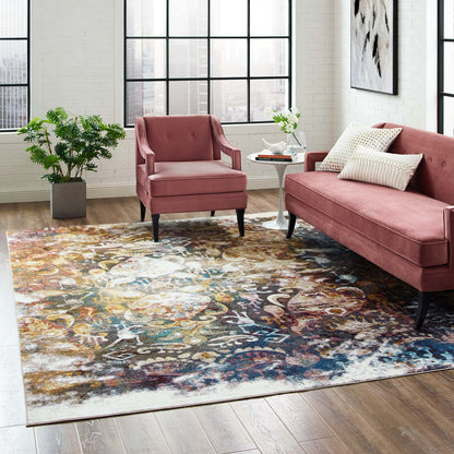 Success Jayla Transitional Distressed Vintage Floral Moroccan Trellis 8x10 Area Rug by Modway
