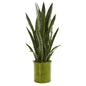 39' Sansevieria Artificial Plant in Metal Planter