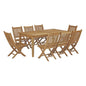 Marina 9 Piece Outdoor Patio Teak Dining Set by Modway