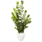 4.5' Zamioculcas Artificial Plant in White Planter