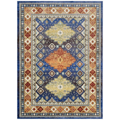 Atzi Distressed Southwestern Diamond Floral 5x8 Area Rug by Modway