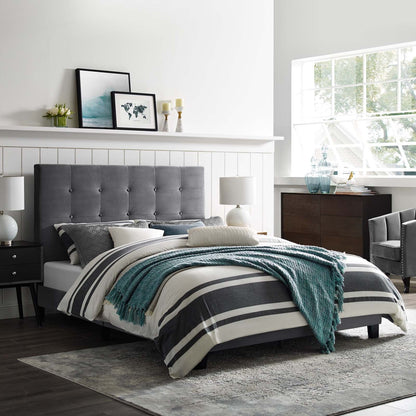 Melanie Tufted Button Upholstered Performance Velvet King Platform Bed by Modway