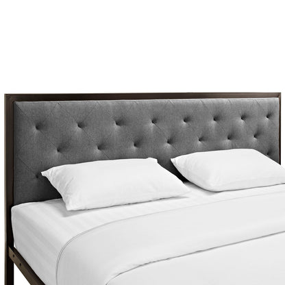 Mia Fabric King Bed by Modway