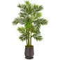 63"  Areca Palm Artificial Tree in Ribbed Metal Planter