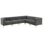 Triumph 6-Piece Channel Tufted Performance Velvet Sectional Sofa by Modway