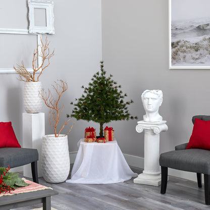 3' Colorado Mountain Pine Artificial Christmas Tree w/ 50 Clear Lights