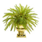 20' Fern Artificial Plant in Gold Urn
