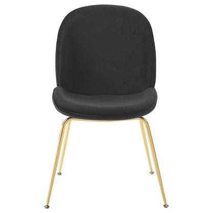 Scoop Gold Stainless Steel Leg Performance Velvet Dining Chair by Modway