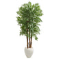 6' Parlour Artificial Palm Tree in White Planter
