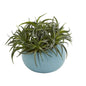 9" Succulent Artificial Plant in Blue Planter
