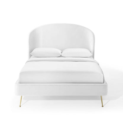 Mira Upholstered Performance Velvet Queen Platform Bed by Modway