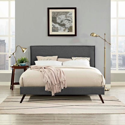 Amaris Queen Platform Bed with Round Splayed Legs