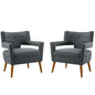 Sheer Upholstered Fabric Armchair Set of 2 by Modway