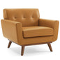 Engage Top-Grain Leather Living Room Lounge Accent Armchair by Modway