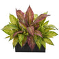 16" Musa Leaf Artificial Plant in Black Planter