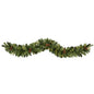 6' Christmas Artificial Garland with 50 Multicolored LED Lights and Pine Cones