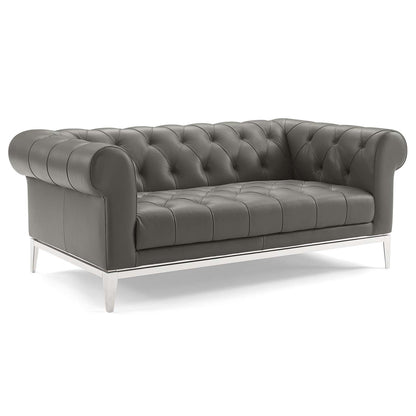 Idyll Tufted Upholstered Leather Loveseat and Armchair by Modway