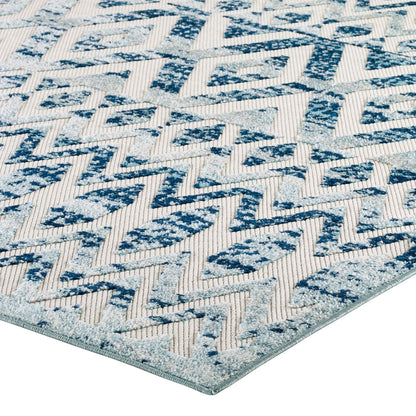 Reflect Tamako Diamond and Chevron Moroccan Trellis 5x8 Indoor / Outdoor Area Rug by Modway