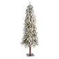 5' Flocked Grand Alpine Artificial Christmas Tree with 200 Clear Lights