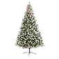 9' Flocked Oregon Pine Artificial Christmas Tree with 600 Clear Lights