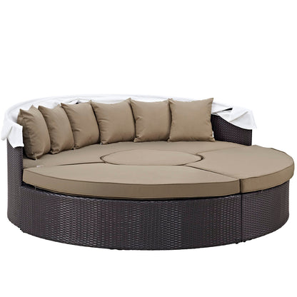 Quest Outdoor Patio Wicker Rattan Canopy Sectional Daybed by Modway
