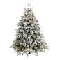 4' Flocked Full Bodied Swedish Spruce Artificial Christmas Tree w/170 Clear LED
