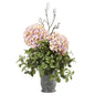 44"  Hydrangea and Dusty Miller Artificial Plant in Metal Urn