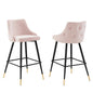Adorn Performance Velvet Bar Stool Set of 2 by Modway