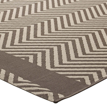Optica Chevron With End Borders Indoor and Outdoor 8x10 Area Rug by Modway