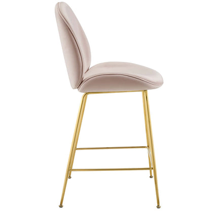 Scoop Gold Stainless Steel Leg Performance Velvet Counter Stool by Modway