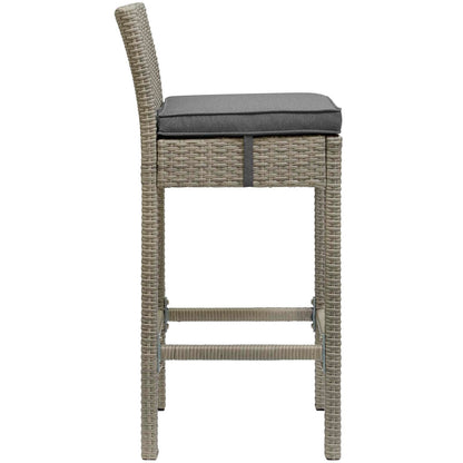 Conduit Outdoor Patio Wicker Rattan Bar Stool Set of 4 by Modway