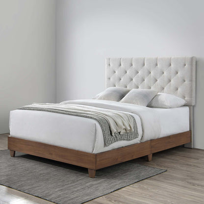 Rhiannon Diamond Tufted Upholstered Fabric Queen Bed by Modway