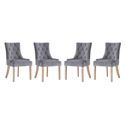 Pose Performance Velvet Dining Chair Set of 4 by Modway