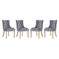 Pose Performance Velvet Dining Chair Set of 4 by Modway